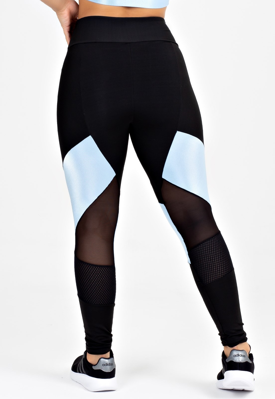 Calça Legging Metamorfose Preto com Azul
