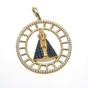 Pingente Nossa Senhora Aparecida com Zircônias - Ouro Amarelo