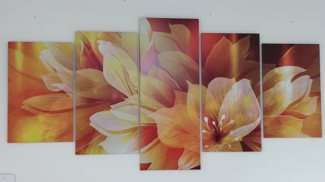 Quadro Decorativo Flor Dourada Transparente