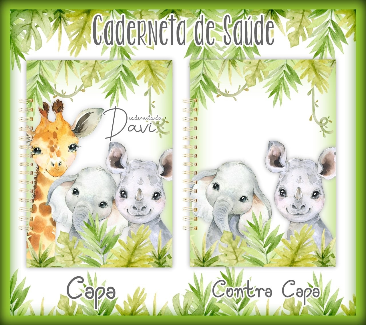 Capas Cadernetas Safari - SOMENTE CAPAS