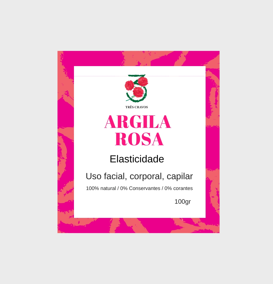 Argila Rosa Três Cravos 100g