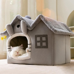 Cama para C&atilde;es e Gatos Casa de Veludo-Miau Auau Pets