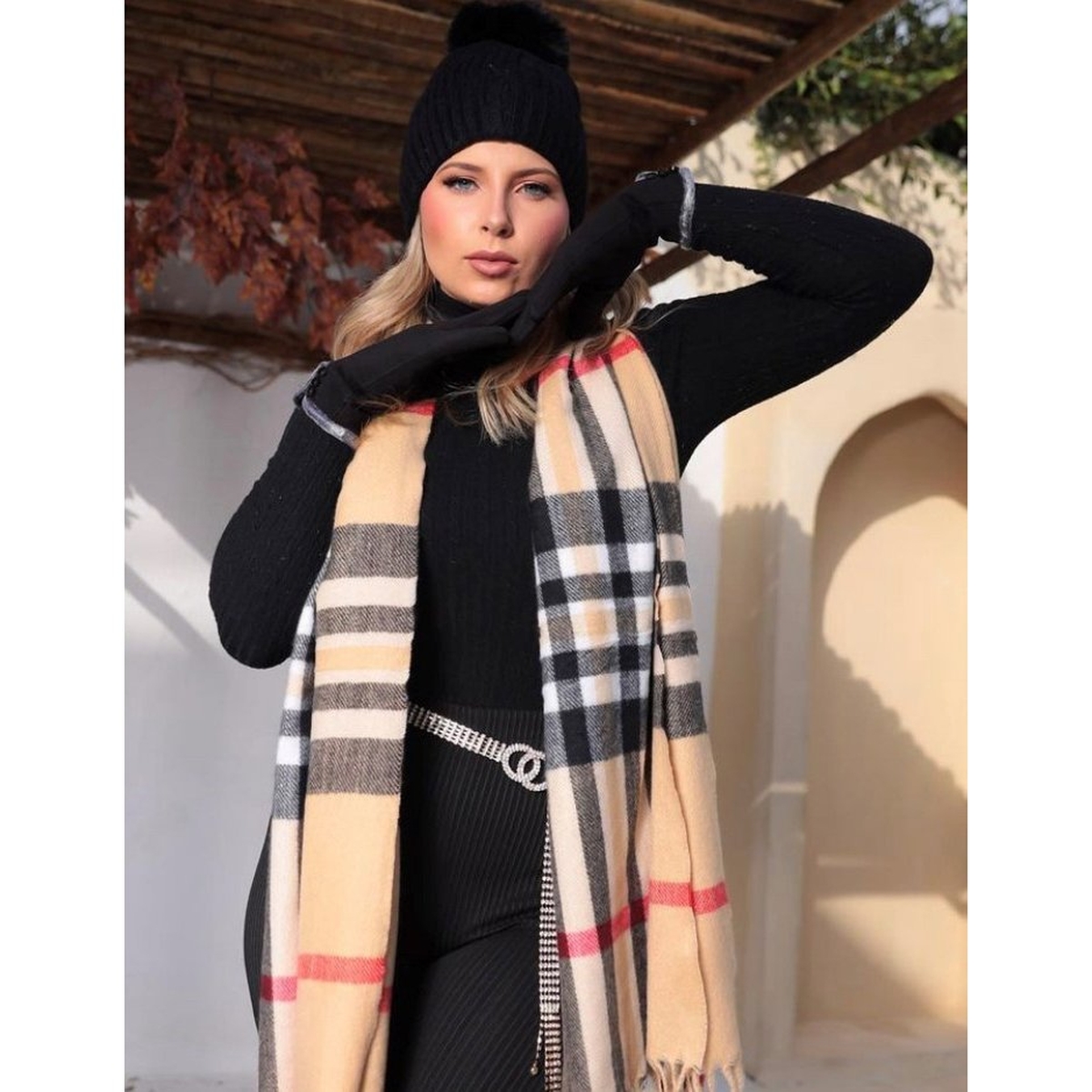 Pashmina padronagem Burberry lãzinha