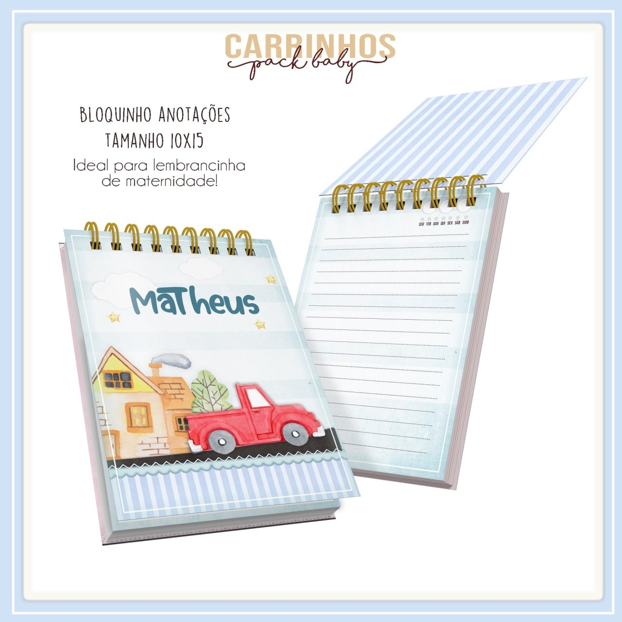 Arquivo Digital Caderneta e Livro do Bebê Carrinhos