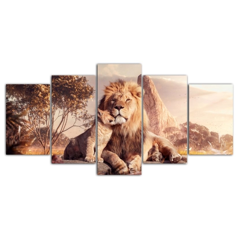 Quadro Decorativo Leão com Filhote