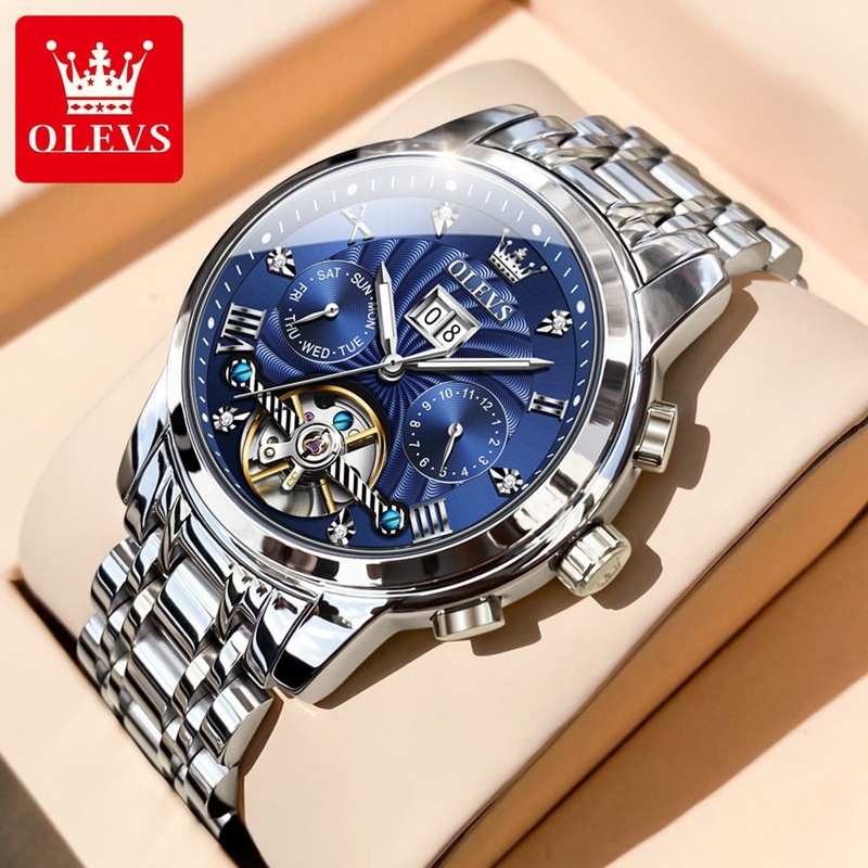 Relógio OLEVS Luxury Automático em Aço Inoxidável 99 SHOP