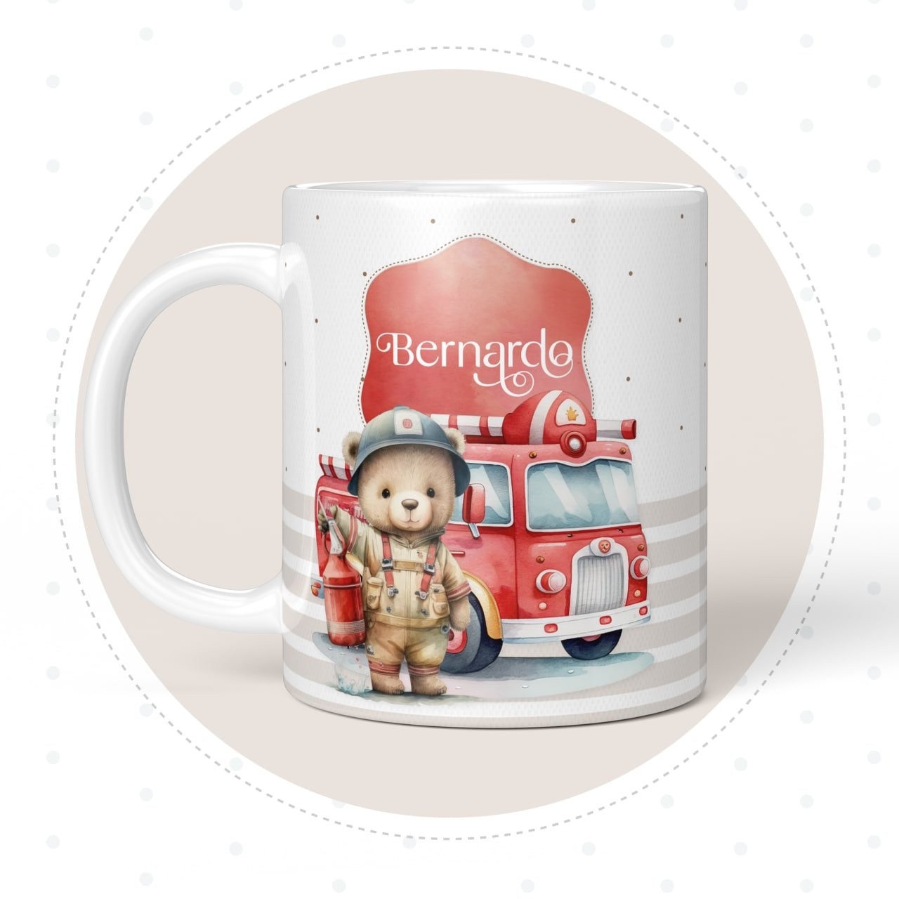 Caderneta com Livros do bebe Urso Bombeiro - Arquivo Digital
