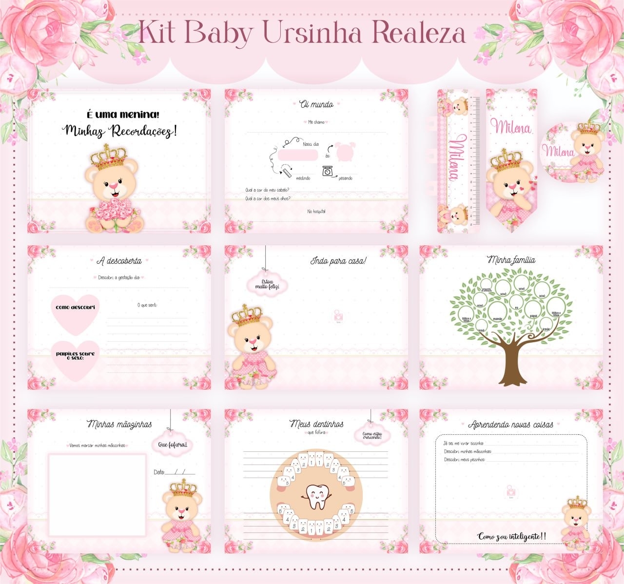 Arquivo Digital Cadernetas e Livro do Bebe Ursinha Realeza