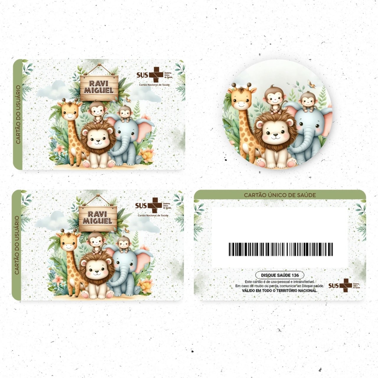 Caderneta e Livro do Bebe Pack Baby Safari