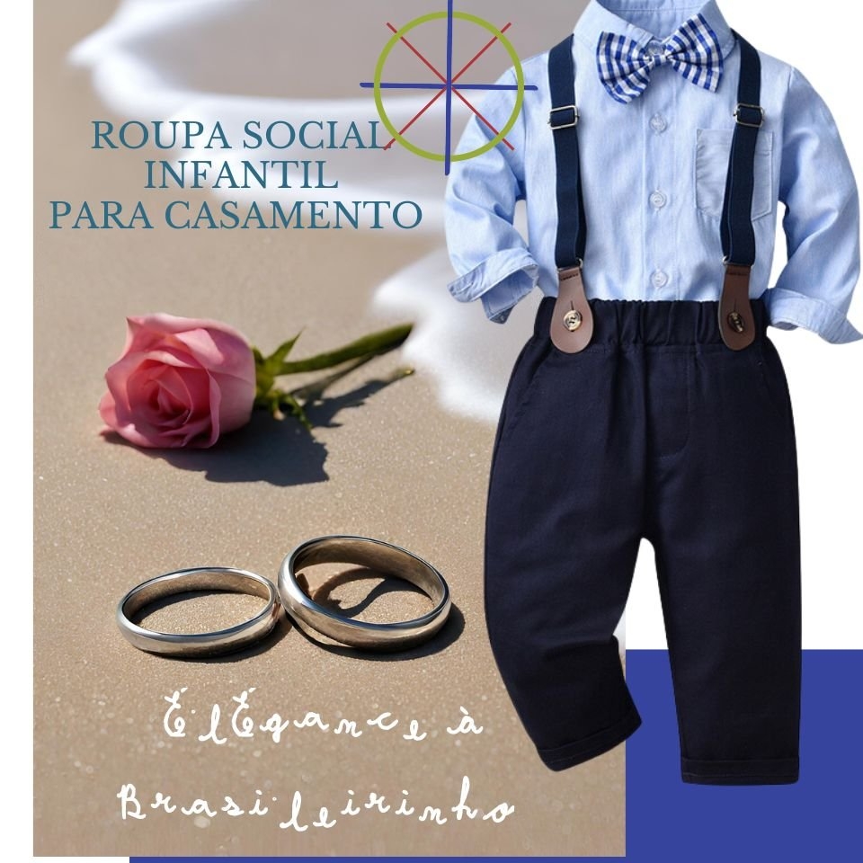 Roupa social infantil masculino Azul Marinho: calça social infantil masculino, camisa social infanto juvenil, suspensório infantil, gravatinha borboleta infantil.