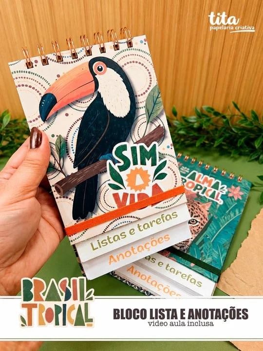 Brasil Tropical – Kit Encadernação Especial + Video Aulas Aulas Polly