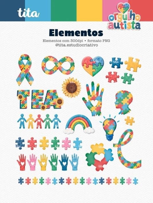 ORGULHO AUTISTA – COMBO DE ILUSTRAÇÕES E PAPÉIS