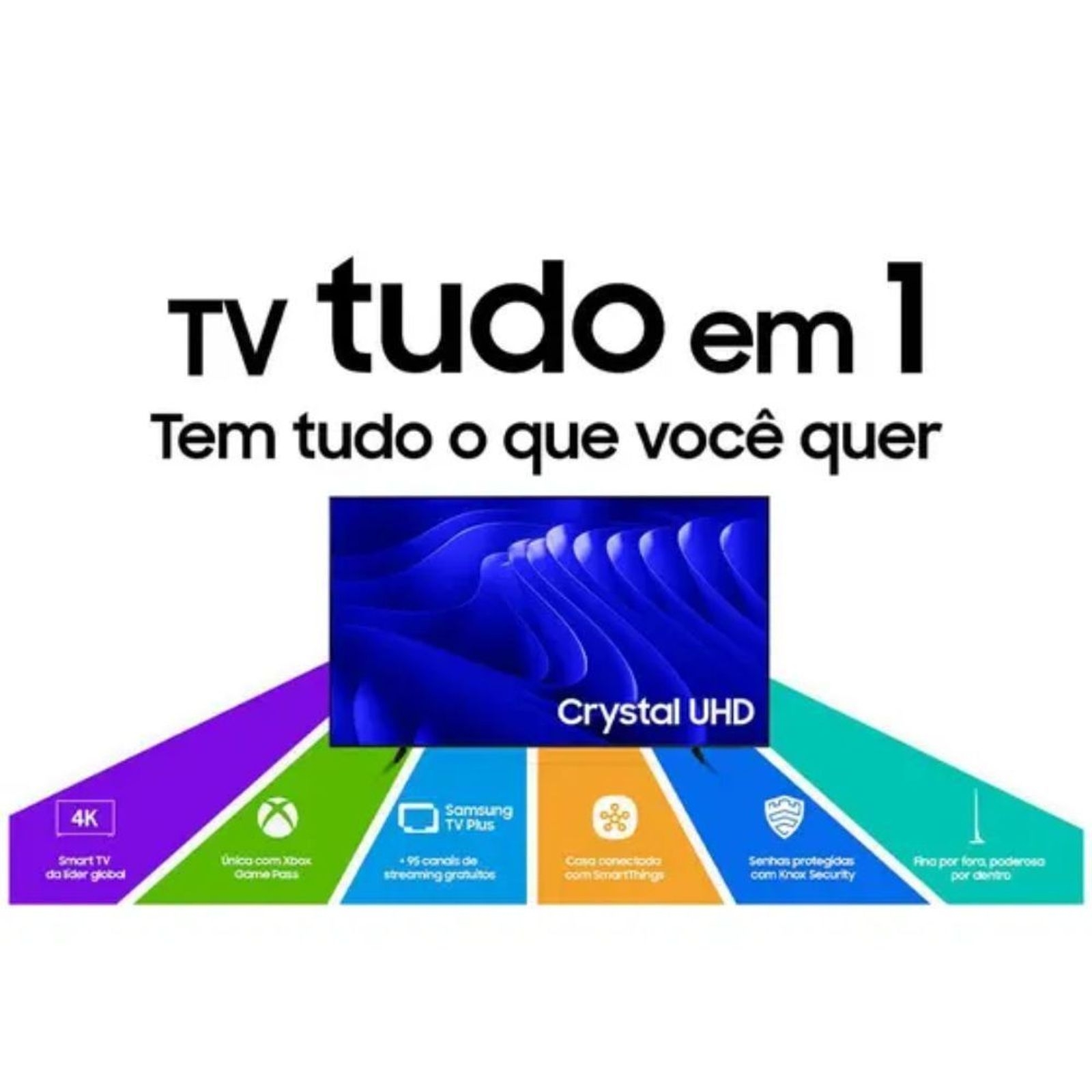 Smart TV 83 Samsung UN98DU9000GXZD Smart UHD 4K Tela Crystal Preto Gaming com Dolby Atmos Bivolt