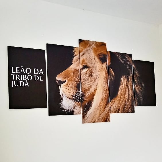 Quadro Decorativo Leão da Tribo de Judá Preto