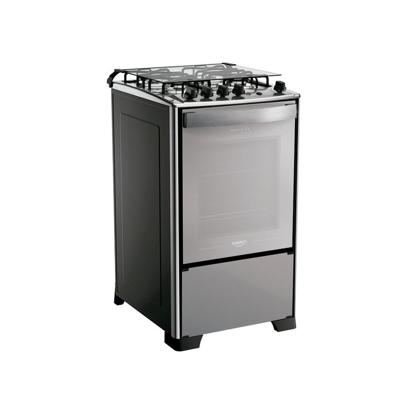 Fogão 4 Bocas Espelhado com Mesa Inox Dako Magister Inox Style Bivolt