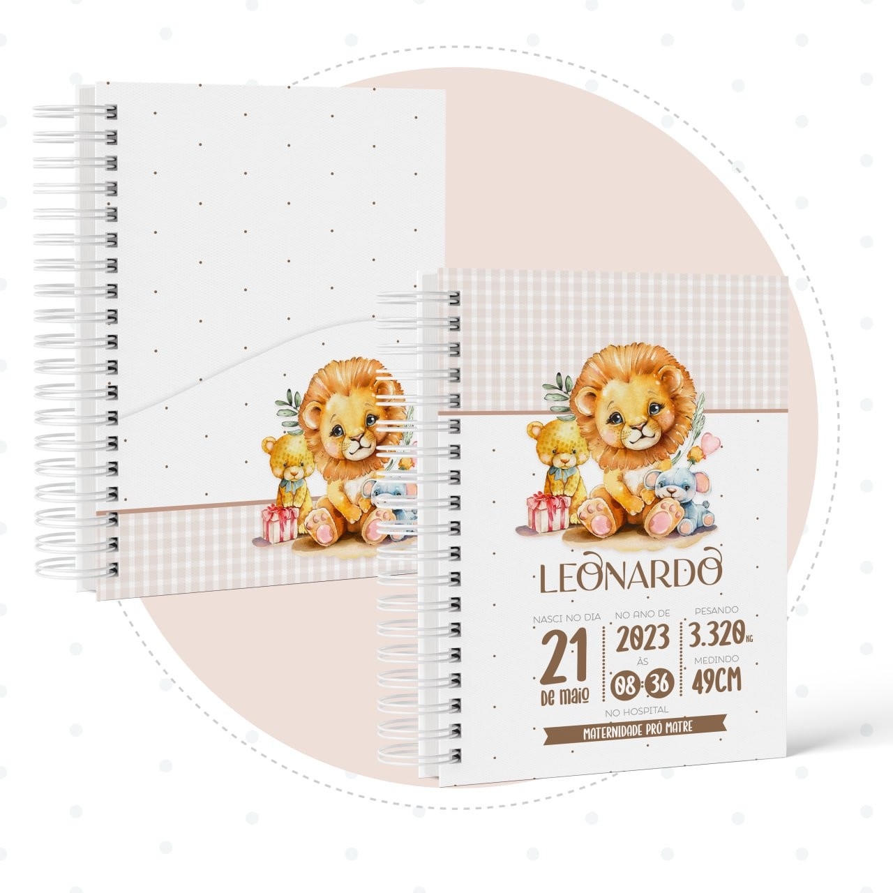 Caderneta com Livros do bebe Leãozinho - Arquivo Digital