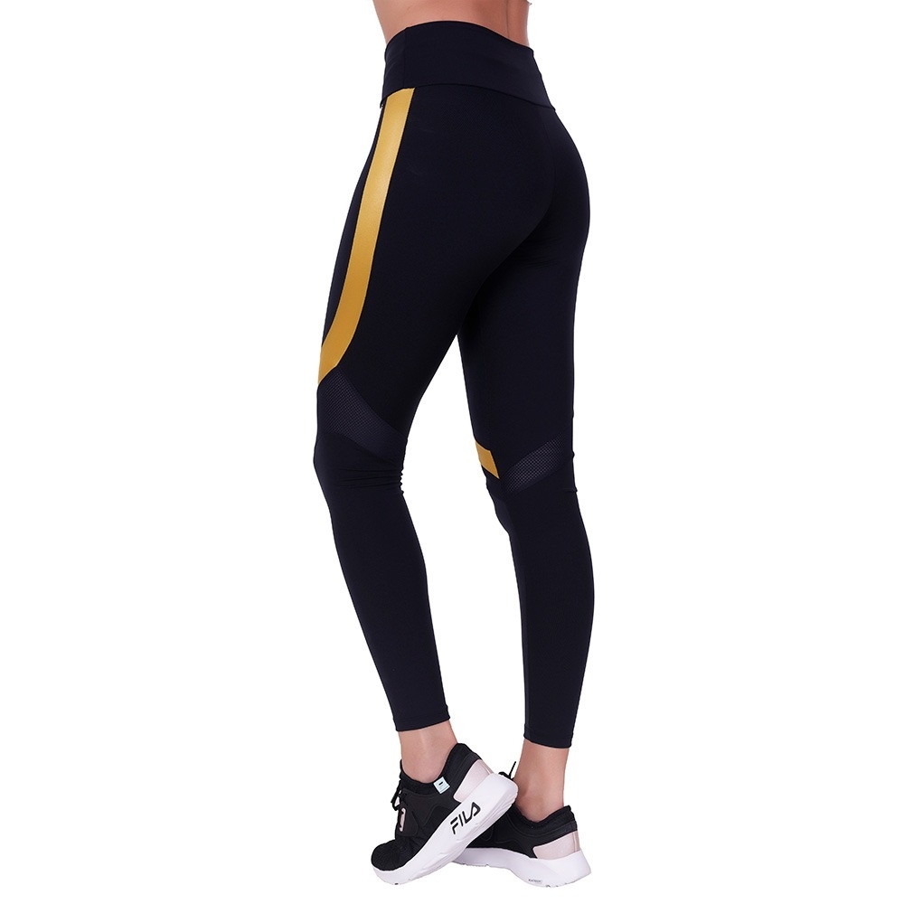 Calça Legging Recorte Lateral e Tela - C8565