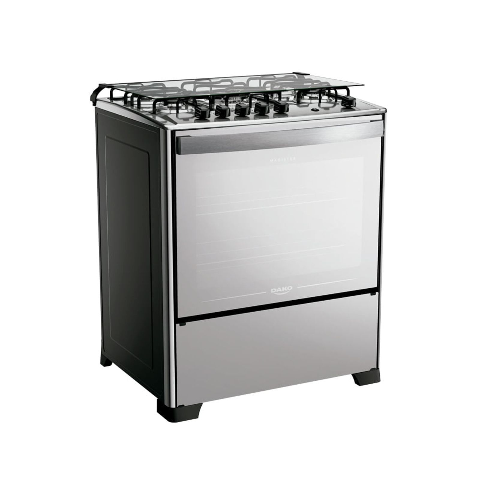Fogão 5 Bocas Espelhado com Mesa Inox Dako Magister Inox Style Bivolt