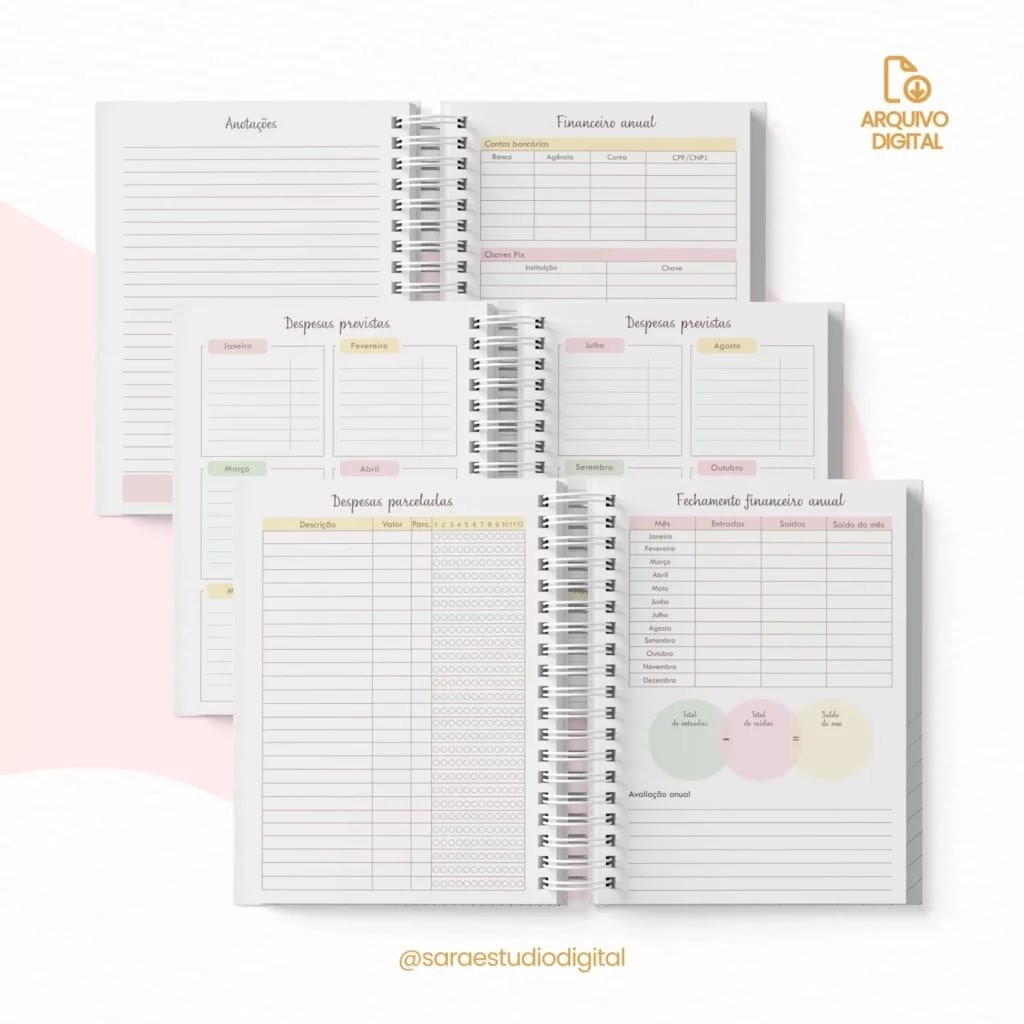 Planner Não Datado – Vertical e Horizontal