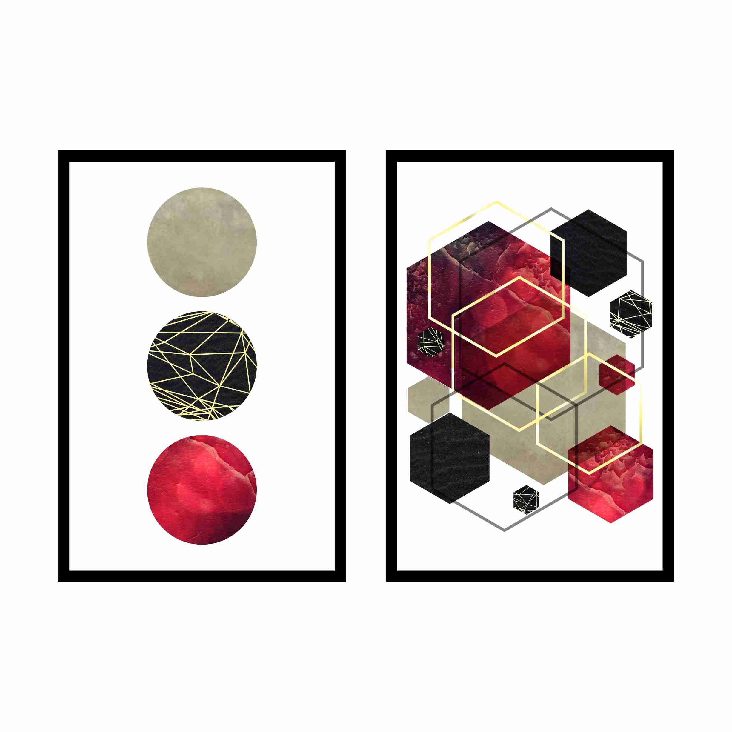Quadro Decorativo Abstrato Geométrico Hexágono