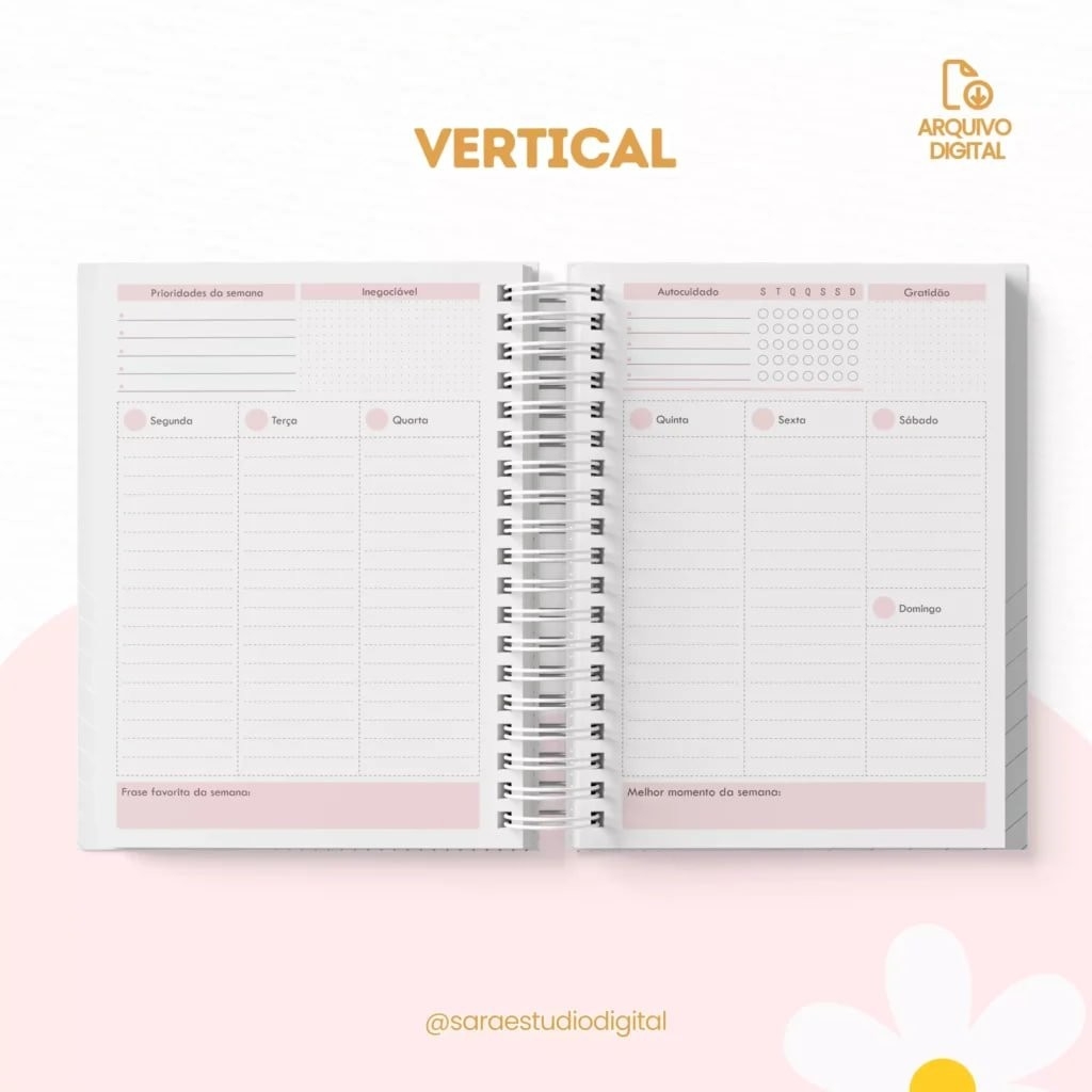 Planner Não Datado – Vertical e Horizontal