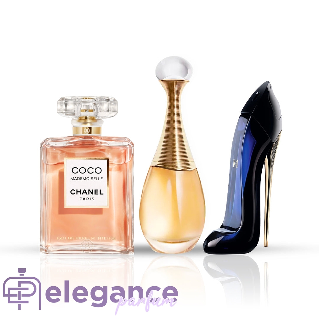 Combo 3 Perfume Importado Jadore Dior 100ml + Coco Chanel Mademoselie 100ml  e Good Girl Carolina Herrera 100ml - Artigos da 25
