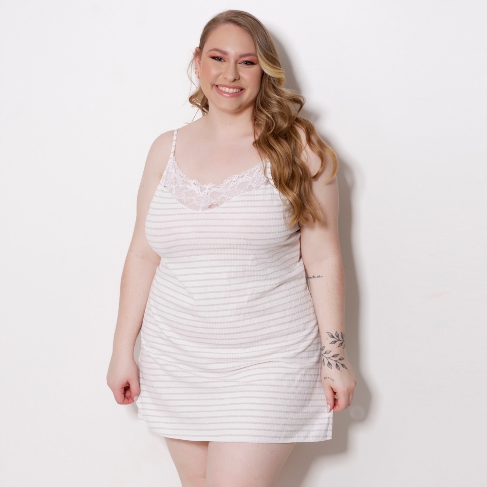 Camisola Plus Size Glamour - C9058