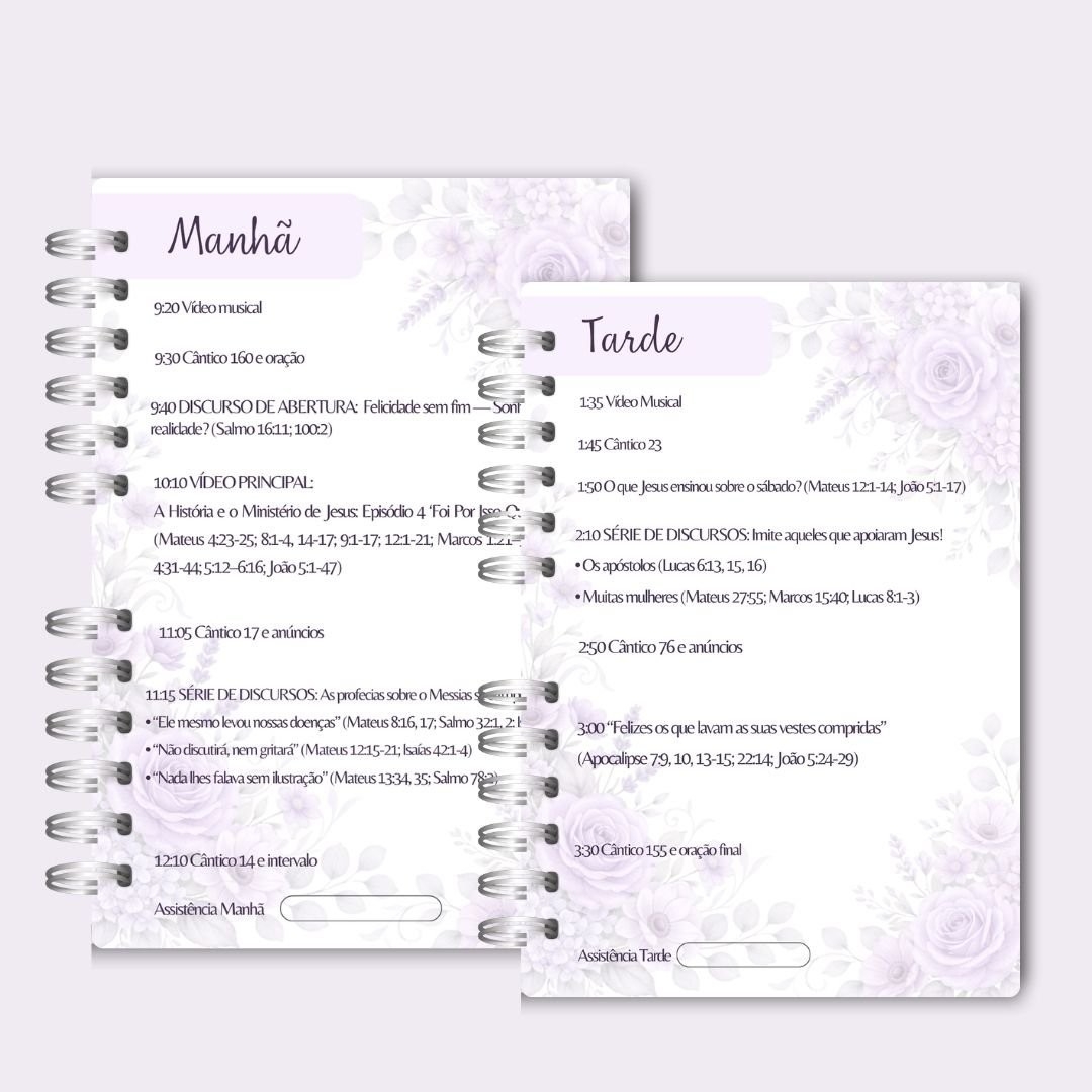 Caderno para o Congresso 2026 – Floral Azul COM Tema