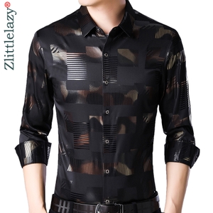 Camisa Casual Manga Longa Jersey Clothing Estampa Xadrez Café Premium Luxury 1