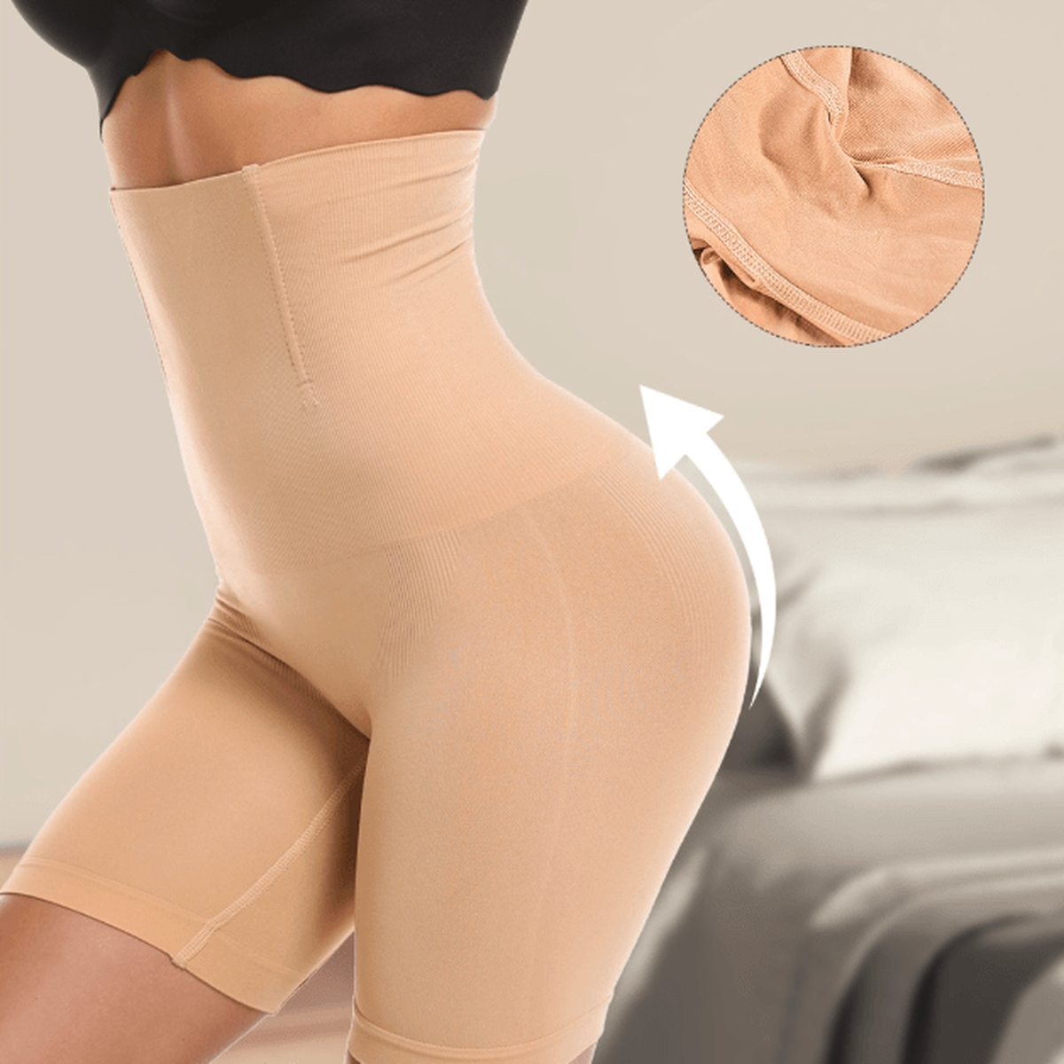 ECELEN Thong Shapewear For Women Tummy Control High Waisted Thongs  Underwear Seamless Slimming Body Shaper Panty