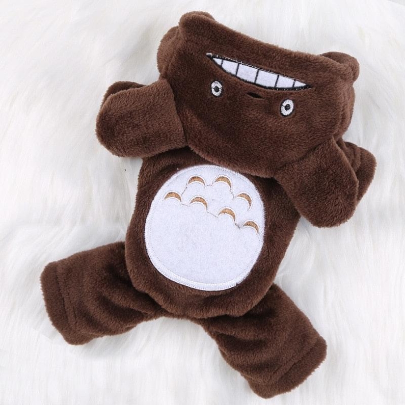 Roupa para C&atilde;es e Gatos Casaco Totoro de Veludo com Capuz-Miau Auau Pets