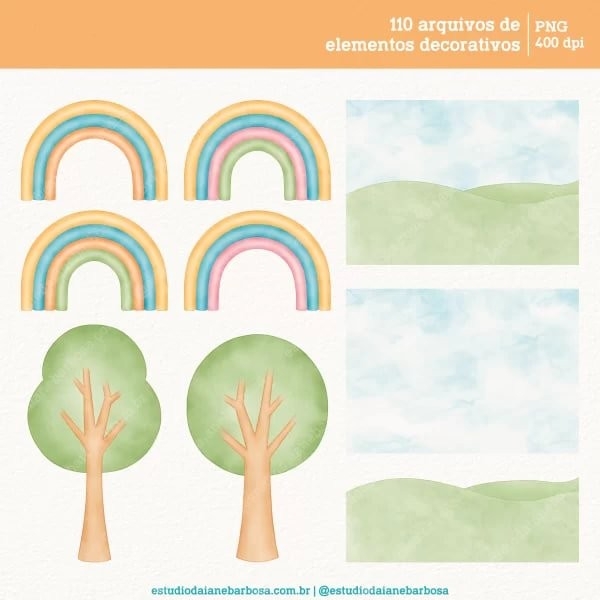 Arquivo Digital 365 Sorrisos - Cliparts Aquarela