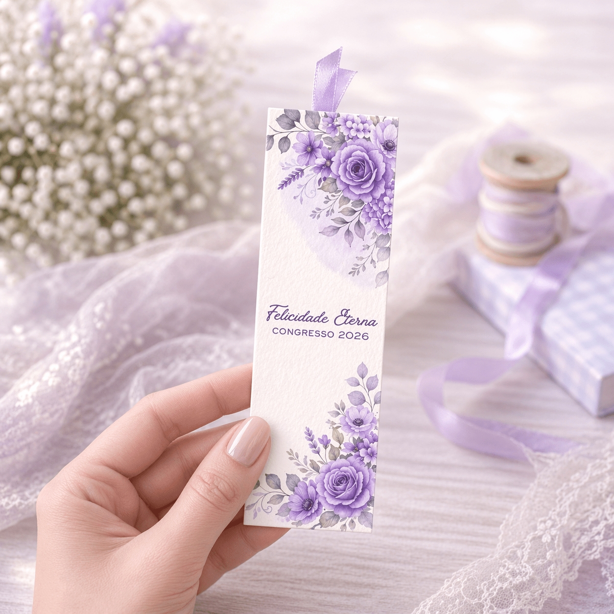 Caderno para o Congresso 2026 – Floral Azul COM Tema
