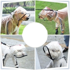 Capa de Chuva para C&atilde;es Refletiva com Capuz-Miau Auau Pets