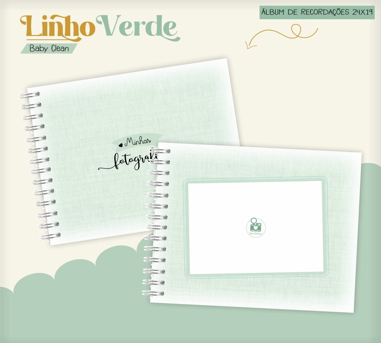 Caderneta e Livro do bebe Linho Verde - Arquivo Digital