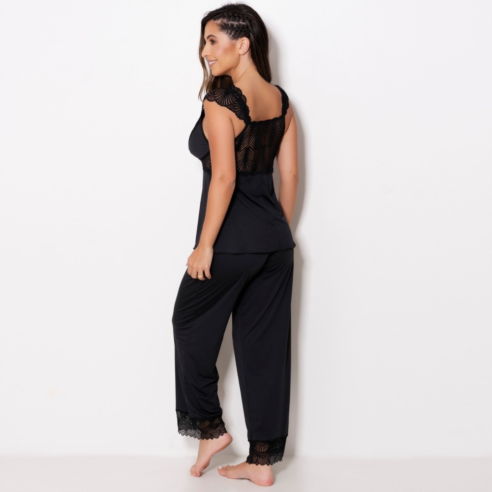 Pijama Manguinha Rendada - C9245