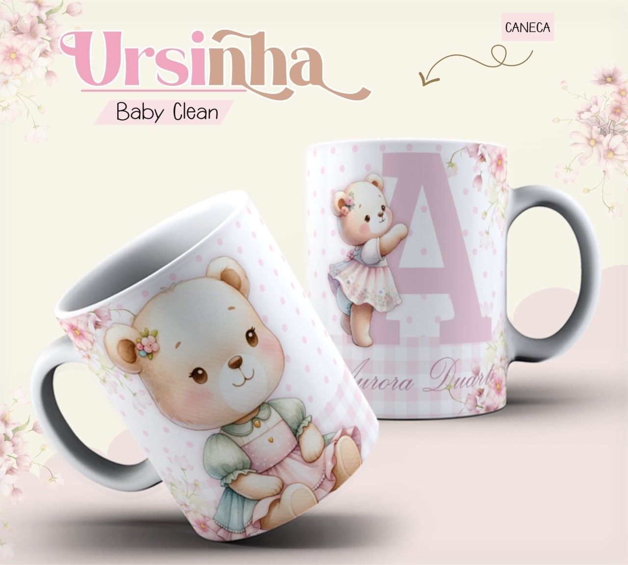Caderneta e Livro do bebe Ursinha Baby Clean - Arquivo Digital