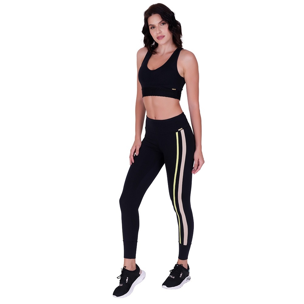Calça Legging Recorte Tiras Laterais - C8568