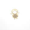 Pingente Menina Cravejado com Zircônias - Ouro Amarelo
