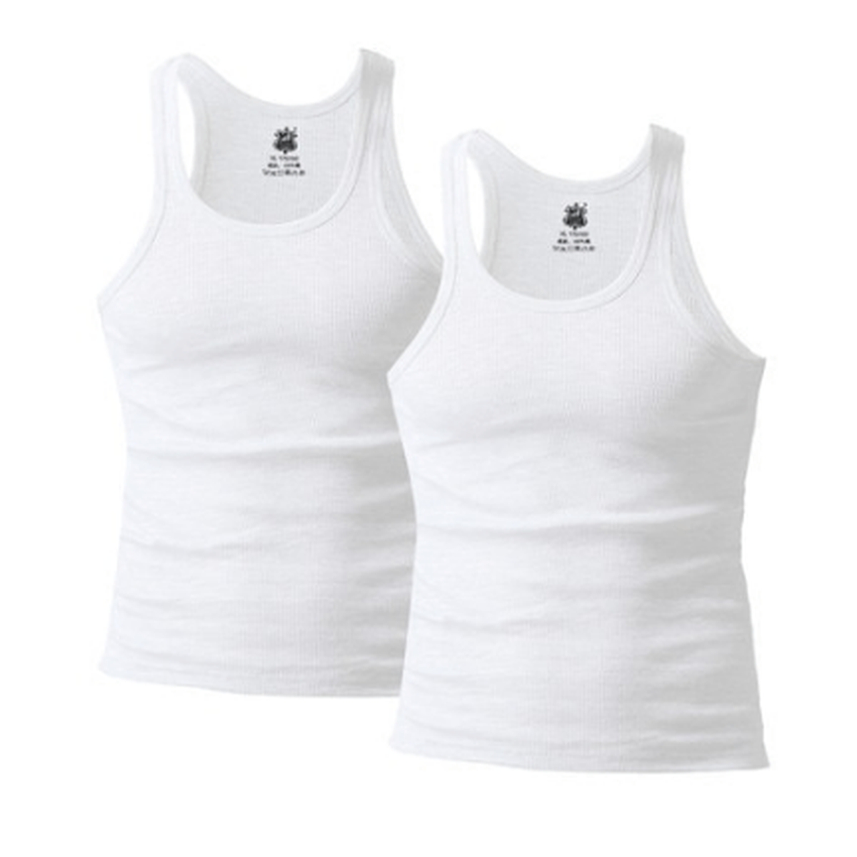 🇺🇸 PACK 2 Unidades: Camiseta Regata Americana Branca Cavada