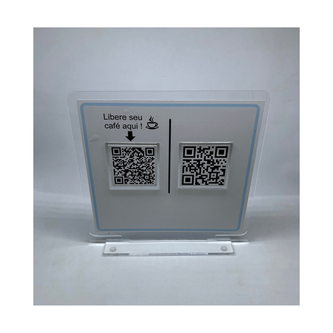 Porta Qr Code Adesivado em Acrílico