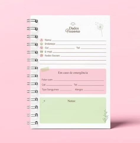 KIT DE ARQUIVOS – CADERNO ANOTAÇÕES VIDA LEVE – A5 – WIRE-O/ESPIRAL
