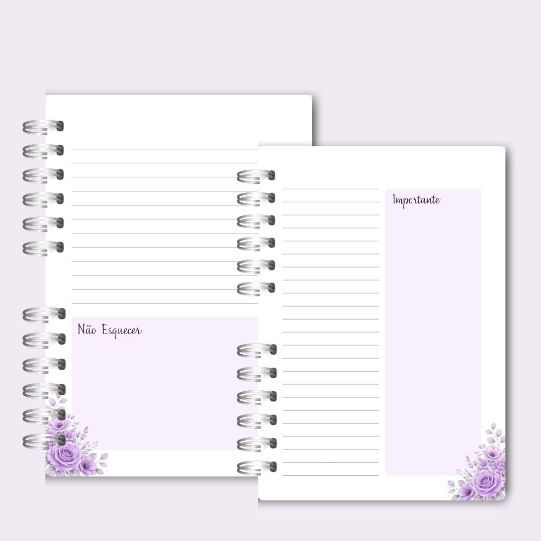 Caderno para o Congresso 2026 – Floral Azul COM Tema