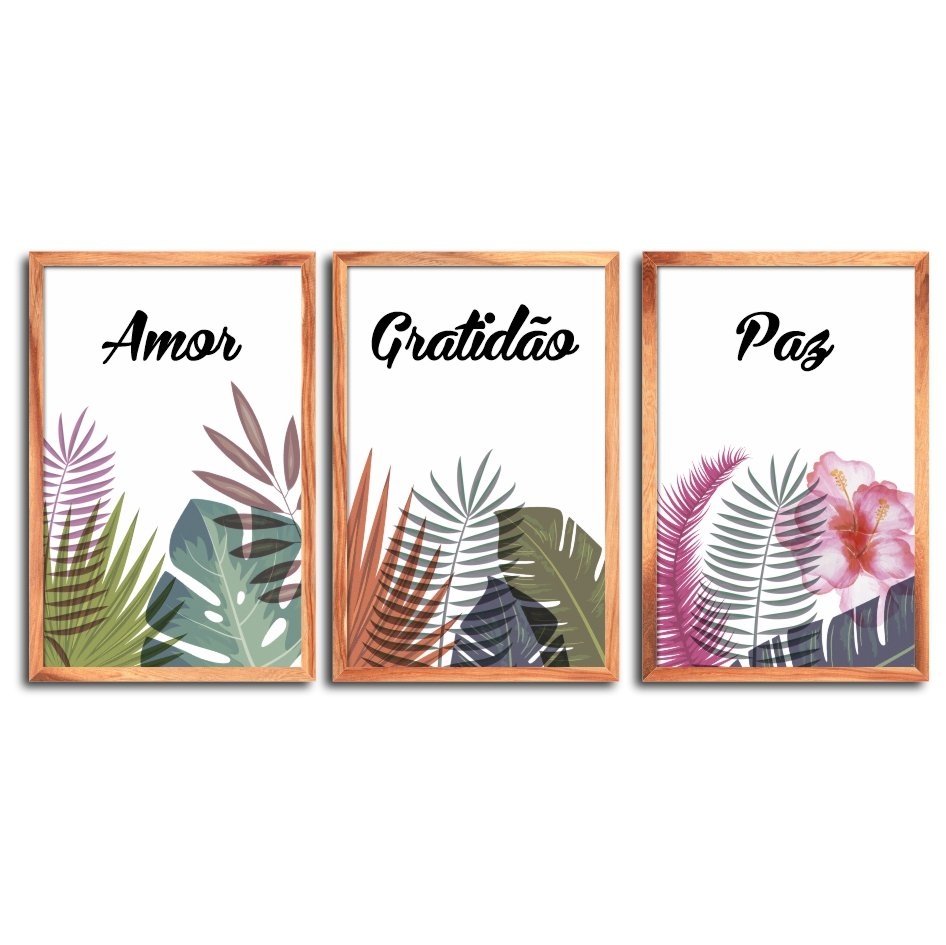 Quadro Decorativo Amor Gratidão Paz