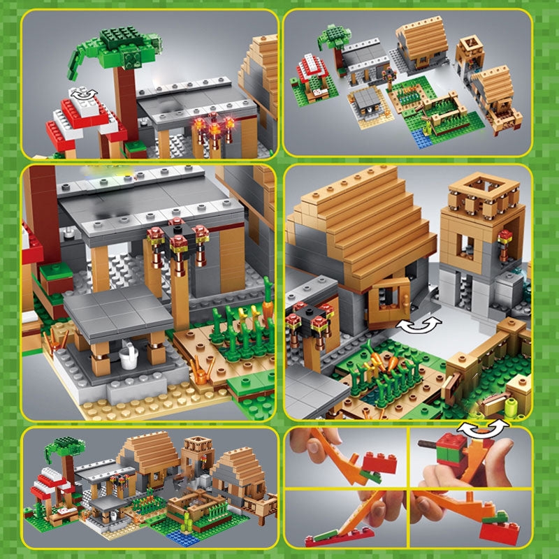 Blocos de Montar Vila Minecraft - 838 Peças