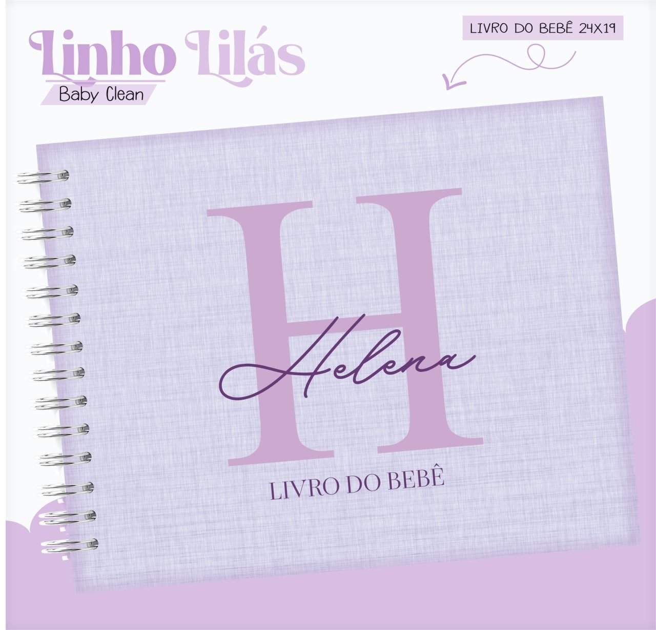 Caderneta e Livro do bebe Linho Lilás - Arquivo Digital