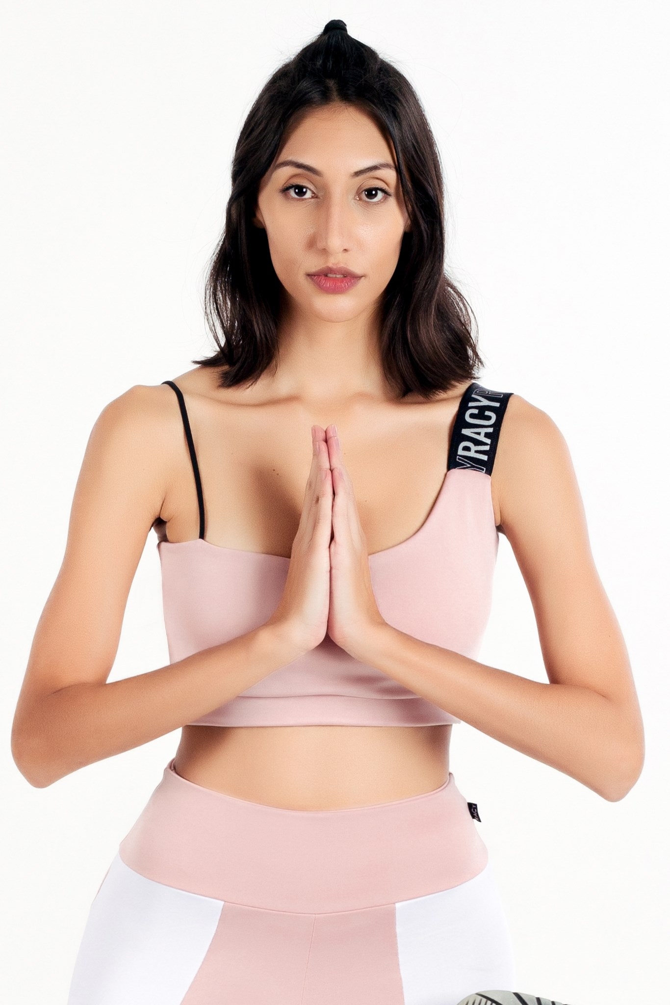 Top Cropped Fitness Alcinha Fina e Alça de Elástico Rose