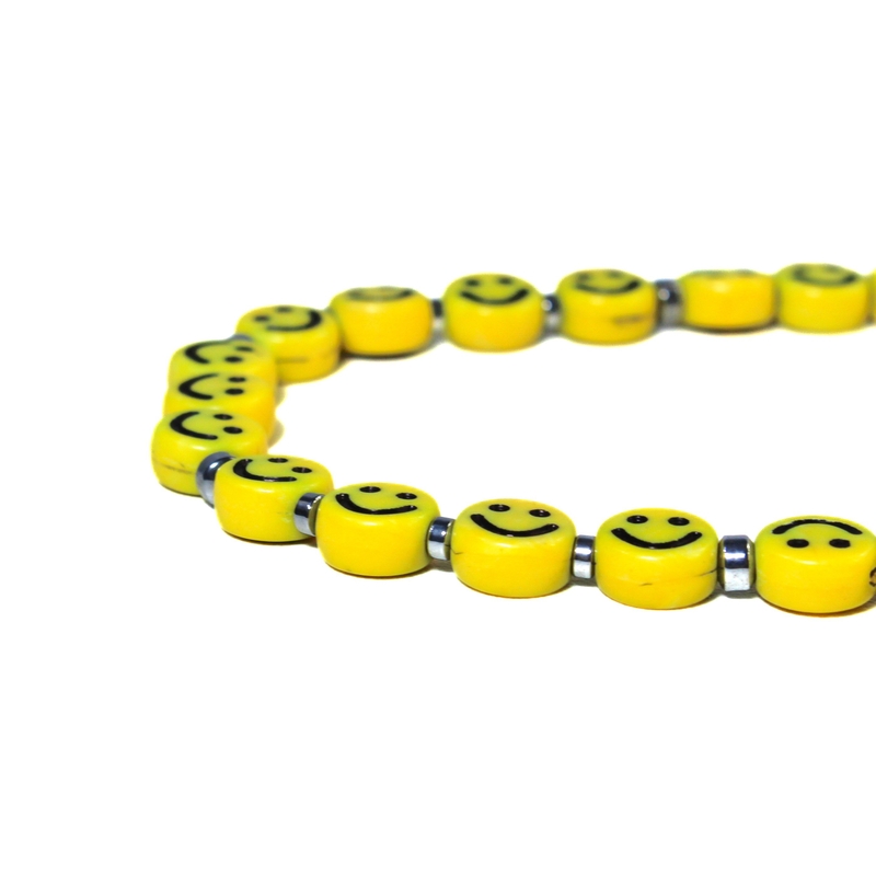 Colar De Pedra Sem Pingente - Choker Happy Face Médio