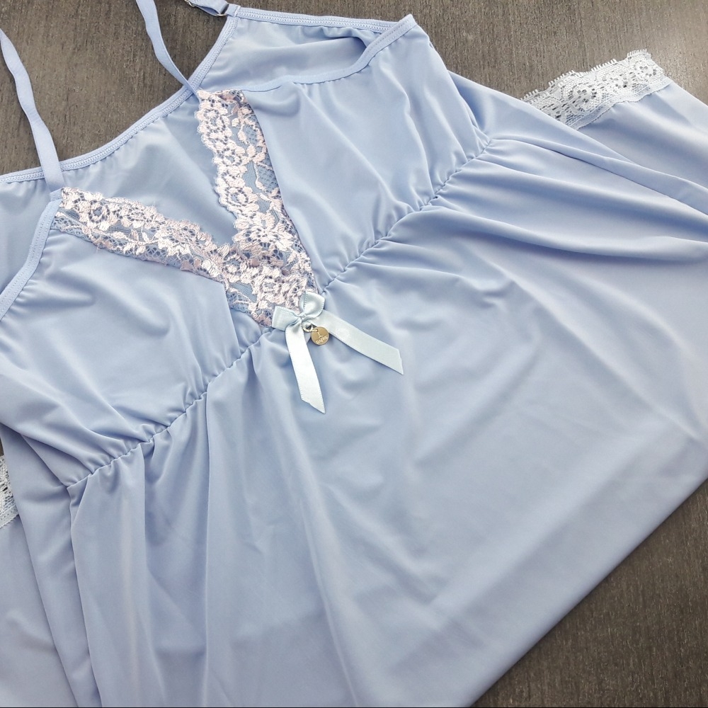 Camisola em Microfibra Detalhe Renda Bicolor - C8908