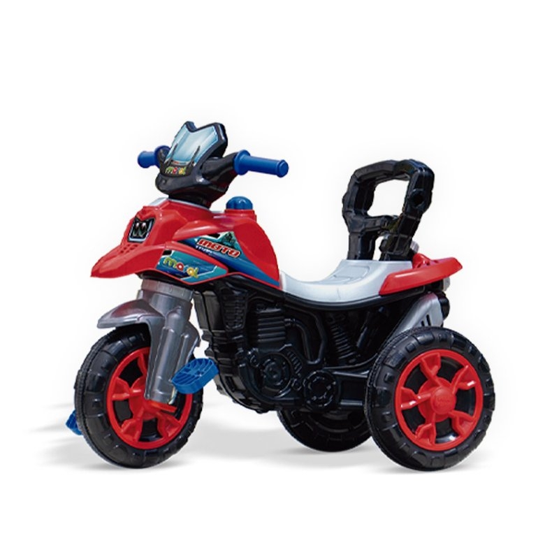 Triciclo Moto Trail Infantil 2 em 1 com Pedal e Empurrador Vermelho - Maral